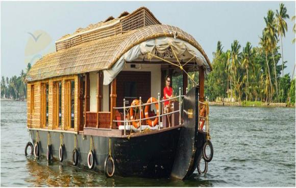Blue Green Houseboat 1